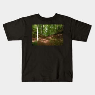 Forest Path With Autumn Leaves Kids T-Shirt